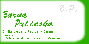 barna palicska business card